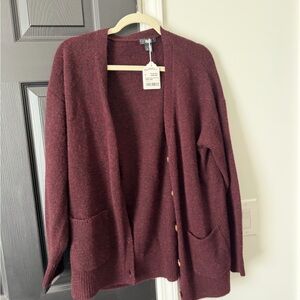 PAIGE Deep Burgundy Cardigan Sweater